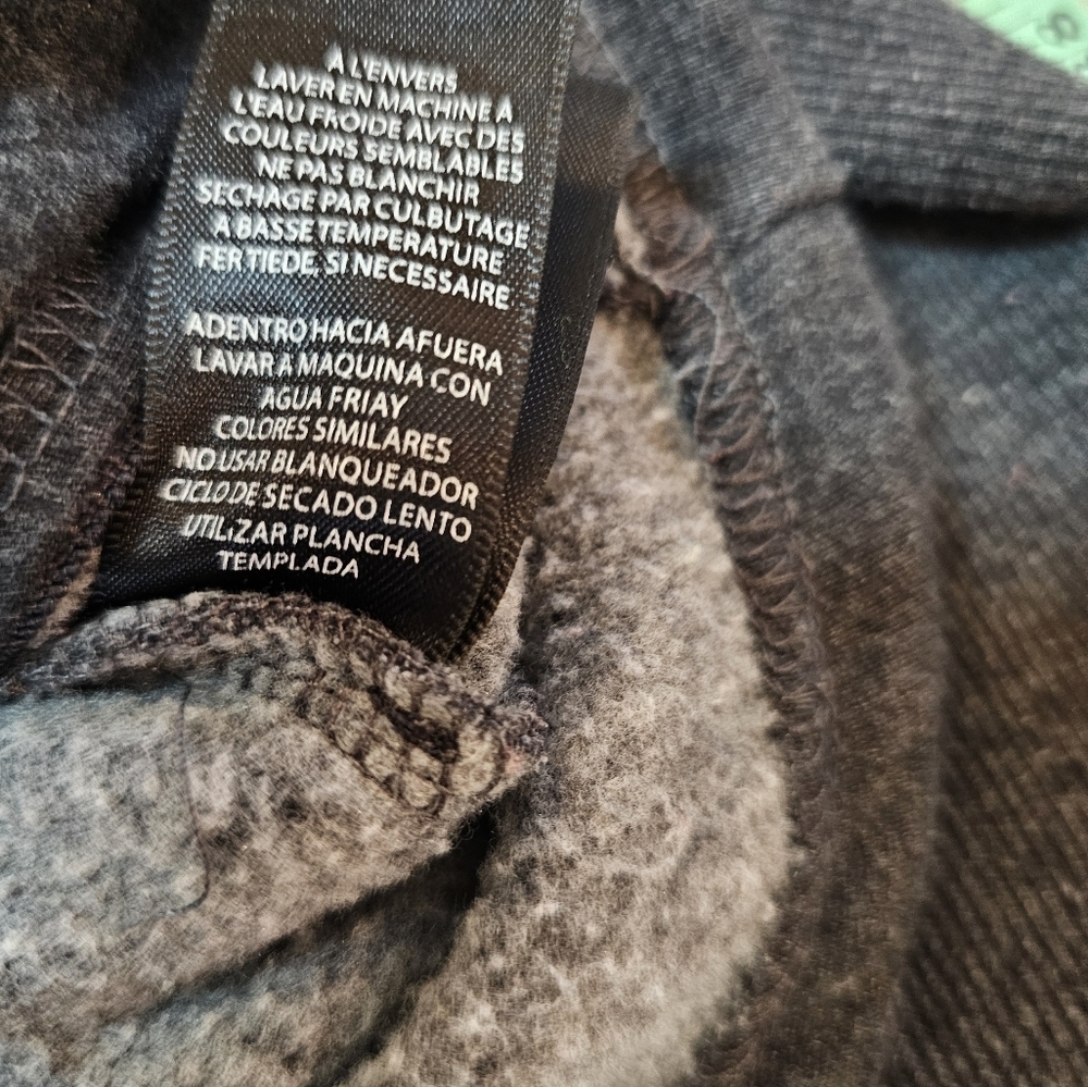 Max Jeans Gray Knit Moto Jacket L Asymmetrical Zip Fleece Lined Cotton Blend - Picture 9 of 12